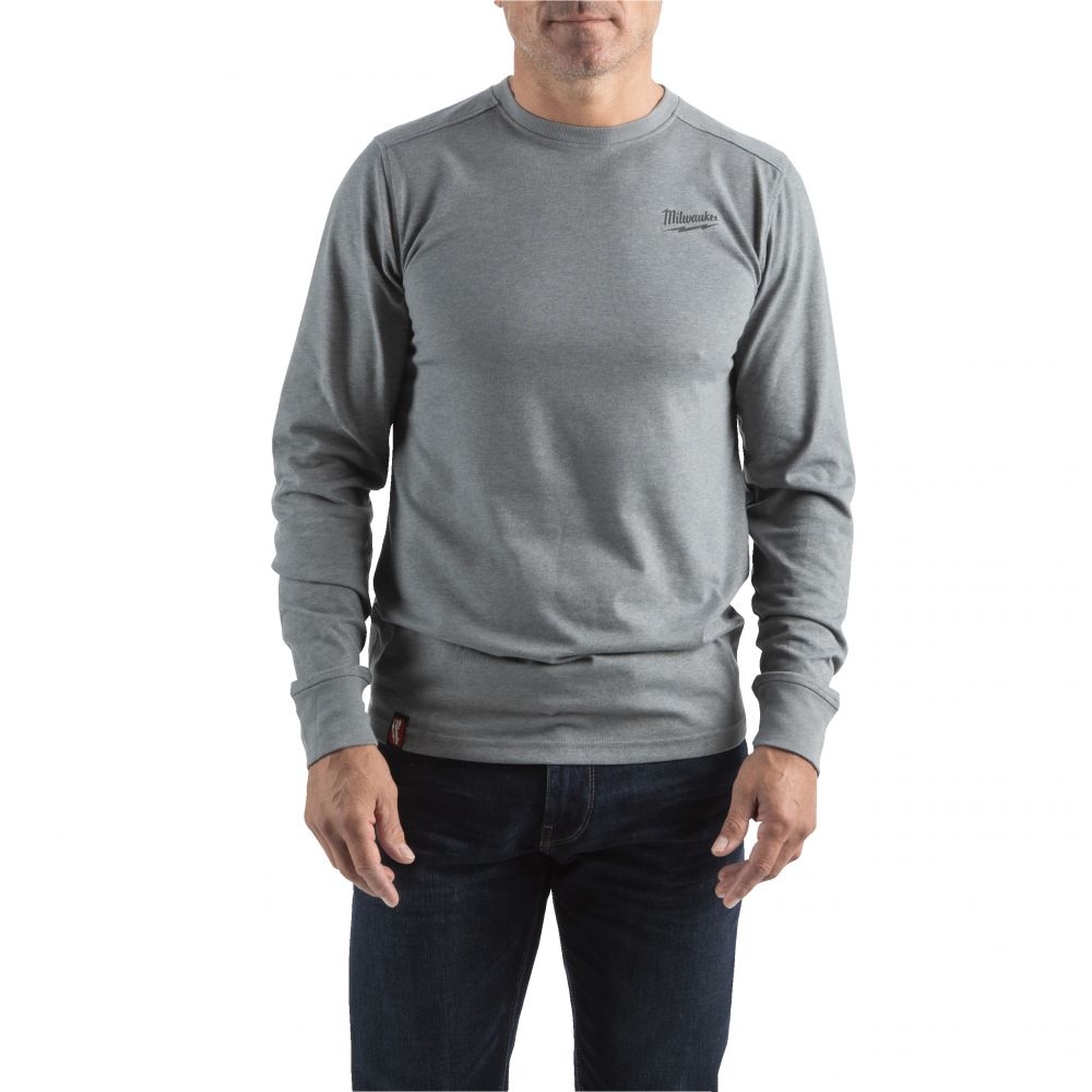 Hybrid-Langarm-Shirt grau 